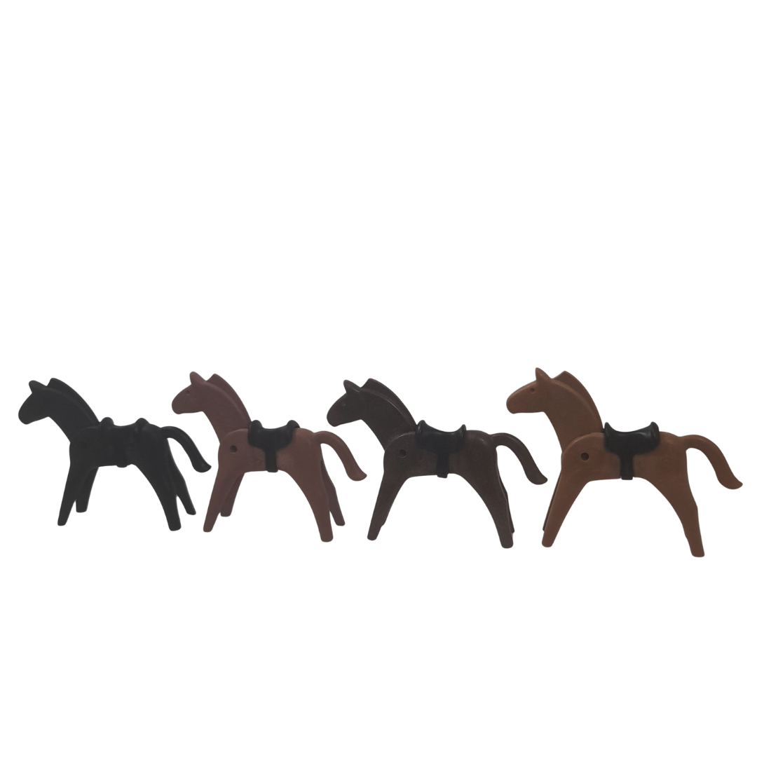 Lot de 9 Chevaux Vintage Playmobil (1974 - Geobra) Très bon état - Vue 3 - 